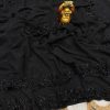 Pure Black Fox Georgette Saree