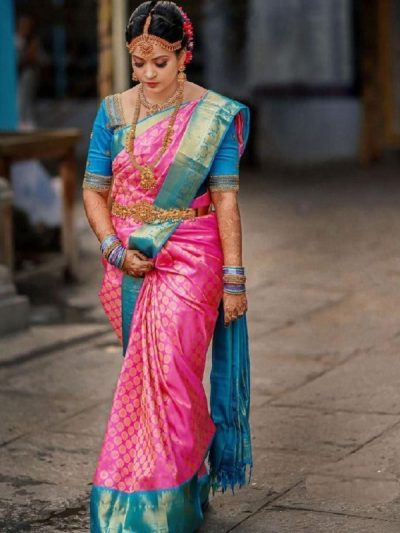 Beautiful Soft Litchi Silk Saree