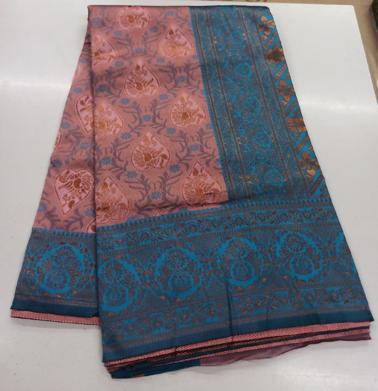 Pink Banarasi Silk Saree - Image 4