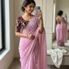 Pink Jari Butti Weaving Saree