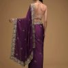 Purple Rangoli Silk Embroidered Saree