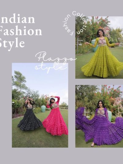 Bandhani Kutchi Patchwork Georgette Gown