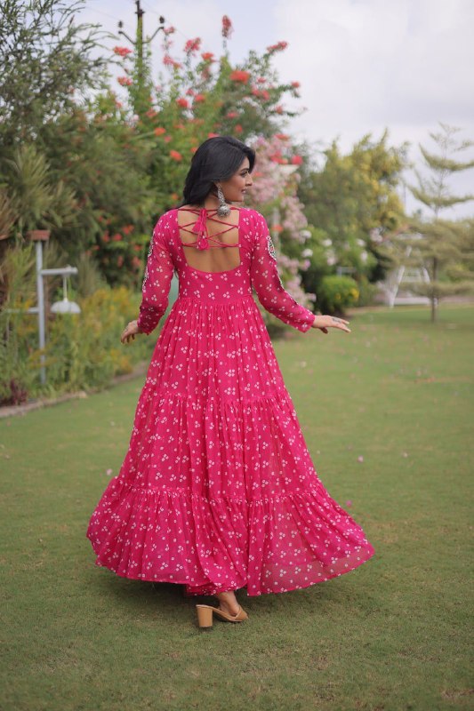 Bandhani Kutchi Patchwork Georgette Gown 16 Bandhani Kutchi Patchwork Georgette Gown - Image 16