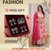 Embroidered Russian Silk Gown Set