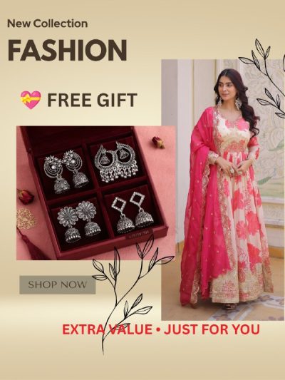 Embroidered Russian Silk Gown Set