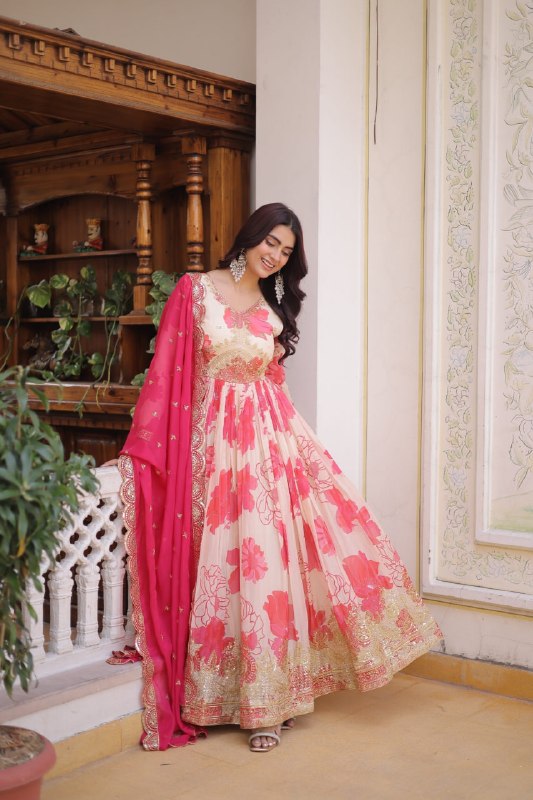 Embroidered Russian Silk Gown Set 2 Embroidered Russian Silk Gown Set